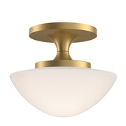 Knox Small Semi-Flush Mount in Lacquered Brass
