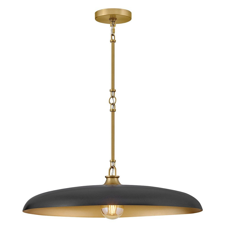 Sadie Large Dome Pendant in Lacquered Brass