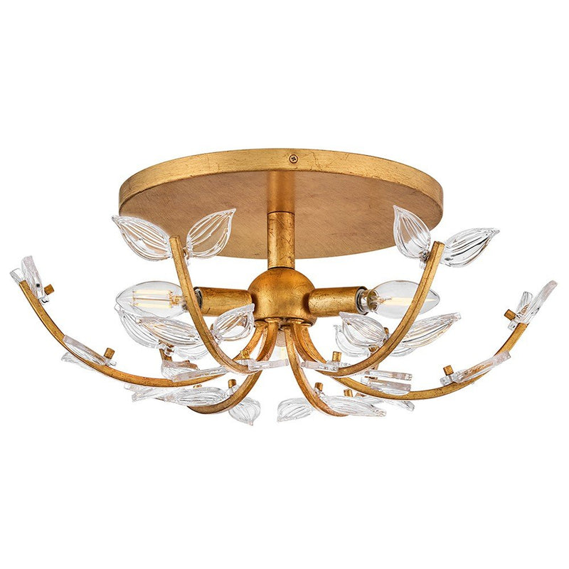 Aliso 3-Light Semi-Flush Mount in Distressed Brass
