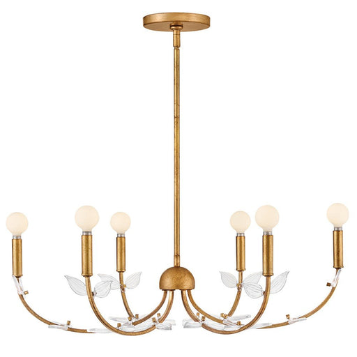 Aliso 6-Light Chandelier in Distressed Brass