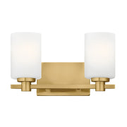 Karlie 2-Light Bath Vanity Light in Lacquered Brass