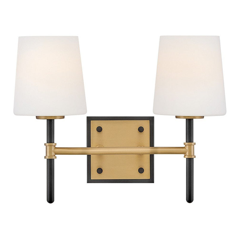 Saunders 2-Light Bath Vanity Light in Black