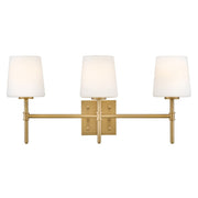 Saunders 3-Light Bath Vanity Light in Lacquered Brass