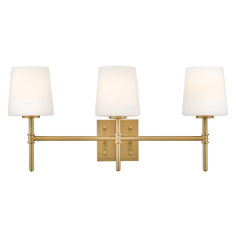 Saunders 3-Light Bath Vanity Light in Lacquered Brass