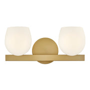 Mae 2-Light Bath Vanity Light in Lacquered Brass