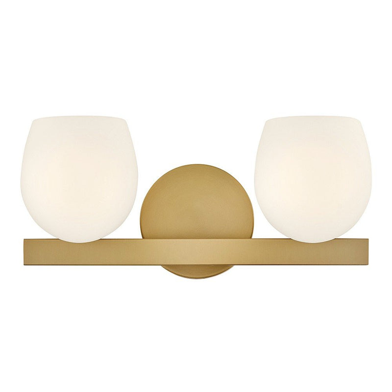 Mae 2-Light Bath Vanity Light in Lacquered Brass