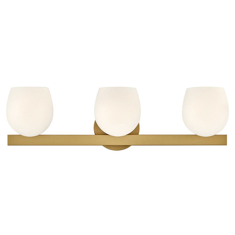 Mae 3-Light Bath Vanity Light in Lacquered Brass
