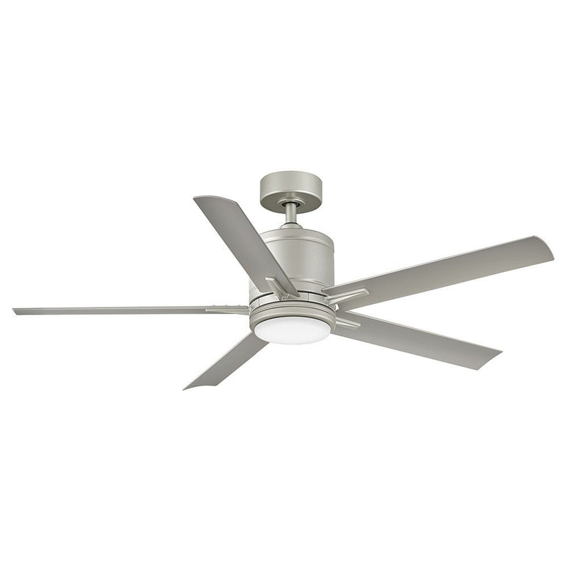 Vail 52" Outdoor Smart Ceiling Fan with Light in Brushed Nickel / Silver