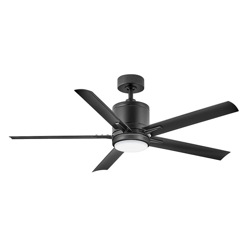 Vail 52" Outdoor Smart Ceiling Fan with Light in Matte Black