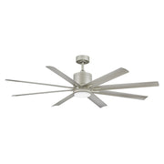Vantage 66" Outdoor Smart Ceiling Fan with Light in Brushed Nickel / Silver