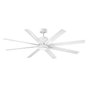 Vantage 66" Outdoor Smart Ceiling Fan with Light in Matte White