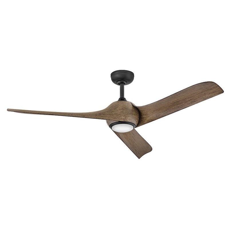 Tiburon 56" Outdoor Smart Ceiling Fan with Light in Matte Black / Driftwood