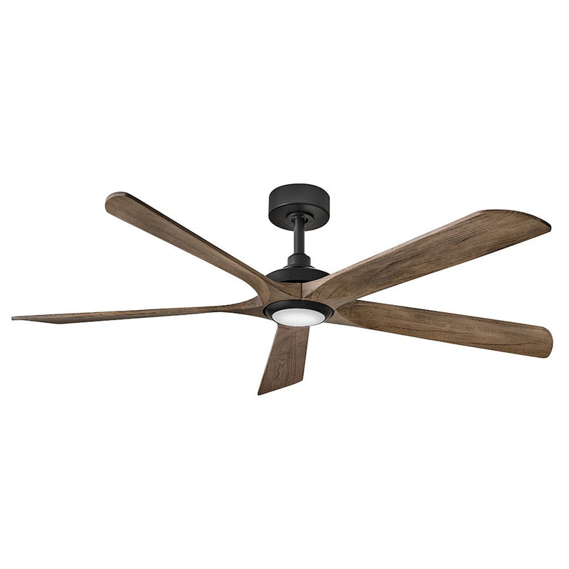 Layton 58" Outdoor Smart Ceiling Fan with Light in Matte Black / Driftwood