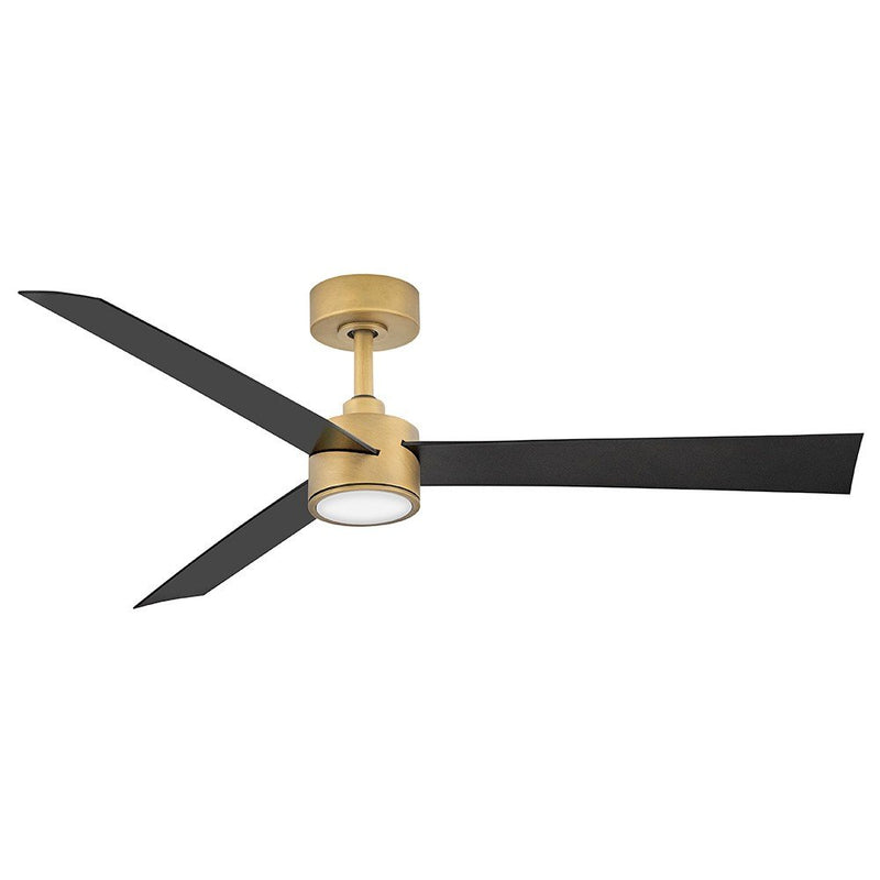 Speck 52" Outdoor Smart Ceiling Fan with Light in Heritage Brass / Matte Black