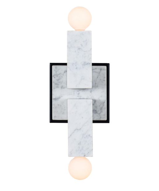 Quadra 2-Light Wall Sconce in Matte Black