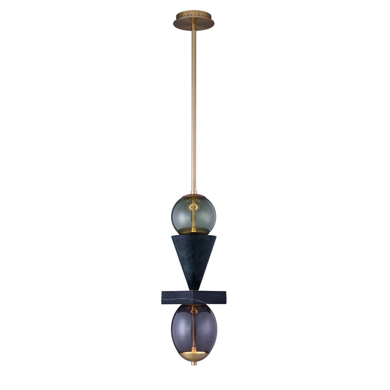 Demi LED Mini Pendant with Smoke Glass in Winter Brass