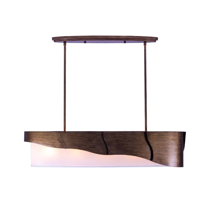 Midway 5-Light Linear Pendant in Pearlized Antique Brass
