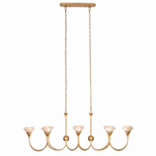 Flora 8-Light Linear Pendant in Modern Gold