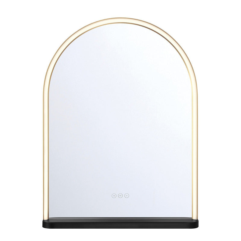 Serin 24" x 32" Arched LED Vanity Mirror in Gold-Black Mix