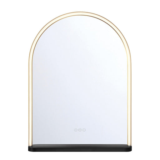 Serin 24" x 32" Arched LED Vanity Mirror in Gold-Black Mix