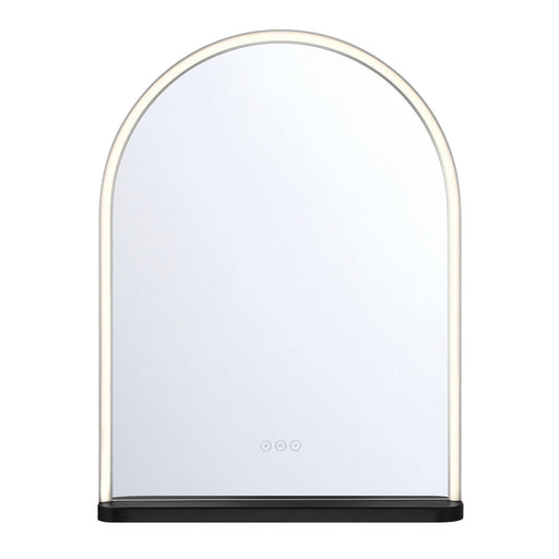 Serin 24" x 32" Arched LED Vanity Mirror in Satin Nickel-Black Mix