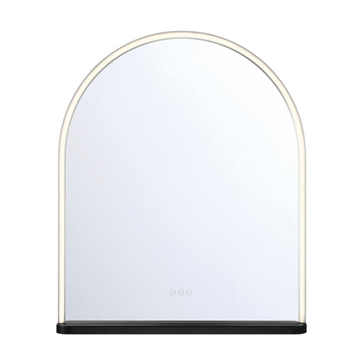 Serin 30" x 36" Arched LED Vanity Mirror in Satin Nickel-Black Mix
