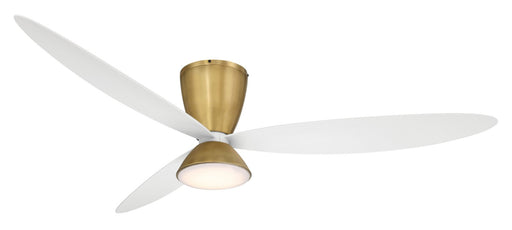 Hourglass 58" Ceiling Fan in Legacy Brass W/Flat White