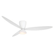 Hourglass 58" LED Hugger Ceiling Fan in Flat White