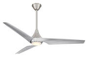Switch 60" 3-Blade LED Ceiling Fan in Brushed Nickel with Silver Blades