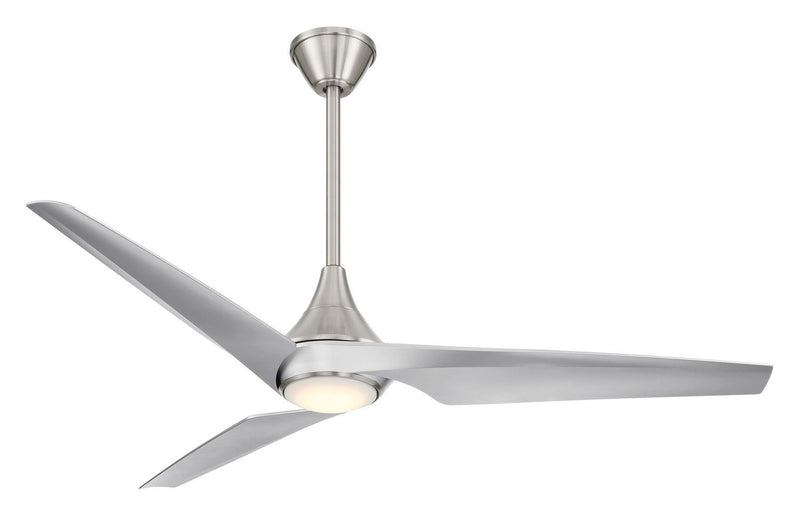Switch 60" 3-Blade LED Ceiling Fan in Brushed Nickel with Silver Blades