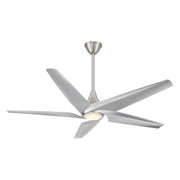 Switch 60" 5-Blade LED Ceiling Fan in Brushed Nickel with Silver Blades