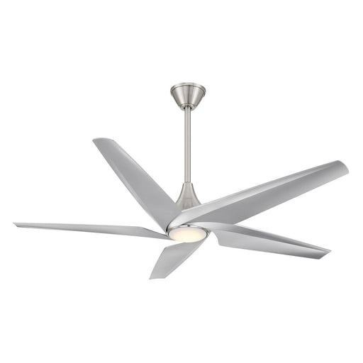 Switch 60" 5-Blade LED Ceiling Fan in Brushed Nickel with Silver Blades