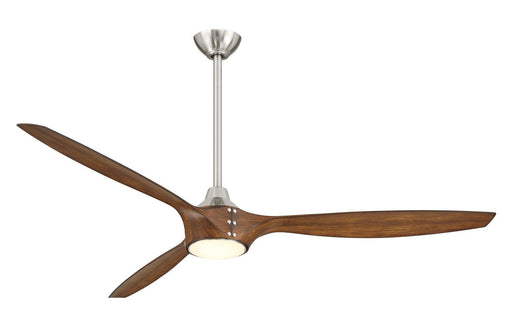 Pierce 65" LED Ceiling Fan in Brushed Nickel with Distressed Koa Blades / Distressed Koa Finish