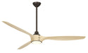 Pierce 65" Ceiling Fan in Dark Bronze W/White Oak