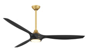 Pierce 65" LED Ceiling Fan in Legacy Brass / Coal Black