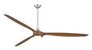 Pierce 84" LED Ceiling Fan in Brushed Nickel with Distressed Koa Blades / Distressed Koa Finish