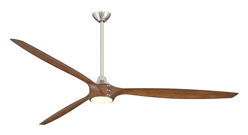 Pierce 84" LED Ceiling Fan in Brushed Nickel with Distressed Koa Blades / Distressed Koa Finish