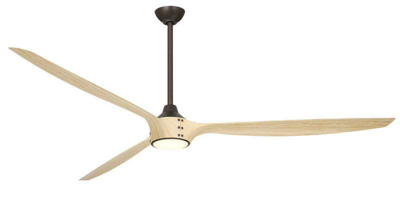 Pierce 84" LED Ceiling Fan in Dark Bronze / White Oak Finished