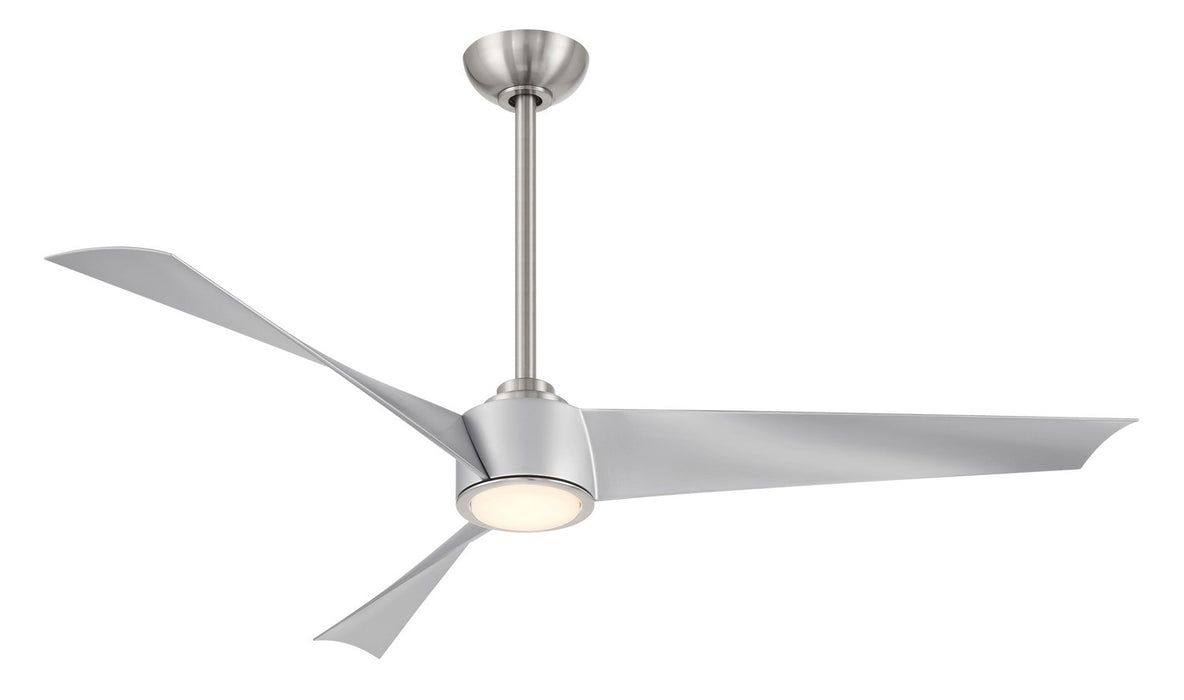 Pike 56" Ceiling Fan in Brushed Nickel W/ Silver