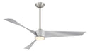 Pike 56" Ceiling Fan in Brushed Nickel W/ Silver