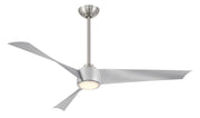Pike 56" LED Ceiling Fan in Brushed Nickel with Silver Blades