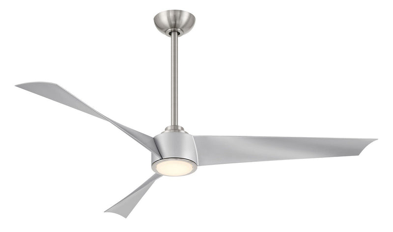 Pike 56" LED Ceiling Fan in Brushed Nickel with Silver Blades
