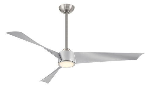 Pike 56" LED Ceiling Fan in Brushed Nickel with Silver Blades