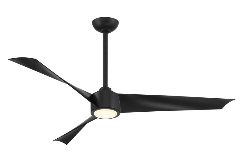 Pike 56" LED Ceiling Fan in Coal Black