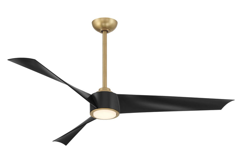 Pike 56" LED Ceiling Fan in Legacy Brass / Coal Black