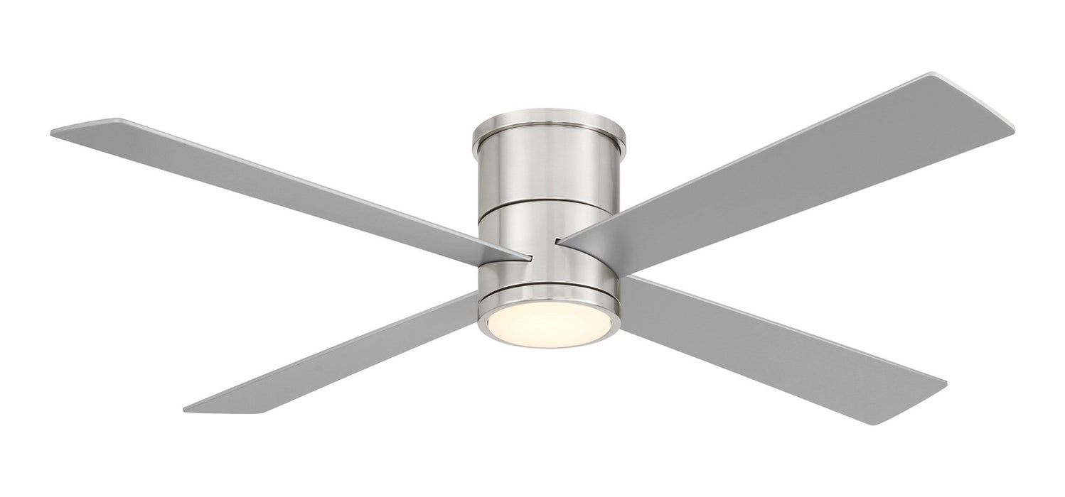 Falco Flush 54" Ceiling Fan in Brushed Nickel W/ Silver