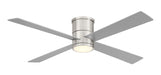 Falco Flush 54" Ceiling Fan in Brushed Nickel W/ Silver