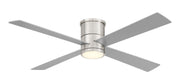 Falco 54" LED Hugger Ceiling Fan in Brushed Nickel with Silver Blades