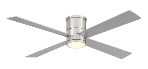 Falco 54" LED Hugger Ceiling Fan in Brushed Nickel with Silver Blades