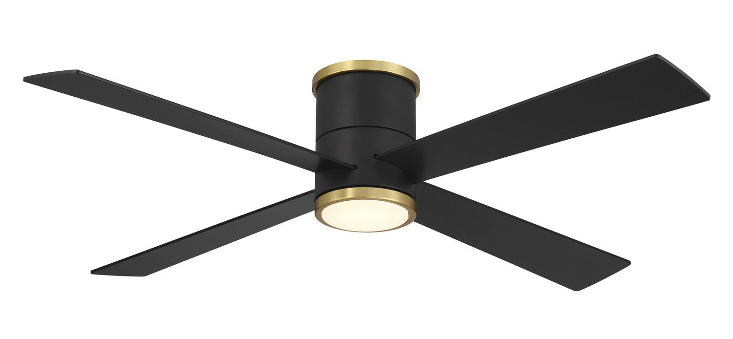 Falco Flush 54" Ceiling Fan in Coal W/ Soft Brass